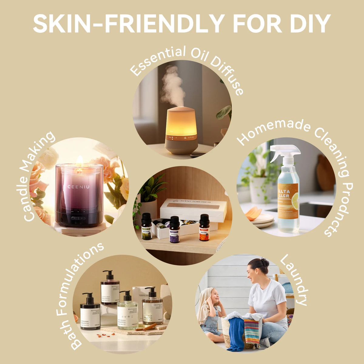 6Pcs/Set Pure Lemon Sweet Orange Eucalyptus Lavender Peppermint Rosemary Fragrance Massage Spa Aromatherapy Essential Oil Set